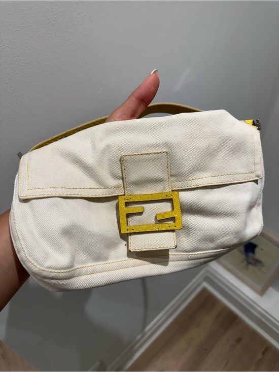 Fendi Handbags - Authentic vintage fendi baguette - canvas with python handle and buckle